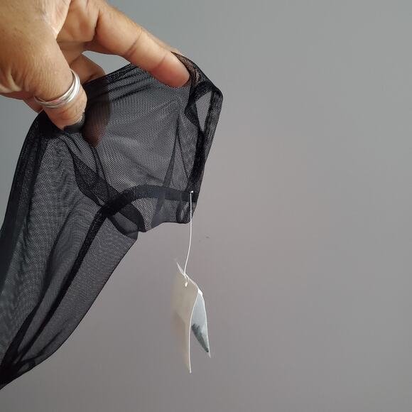 Bloomingdale's Black Sheer Beaded Button Down Top 14 - Picture 5 of 8